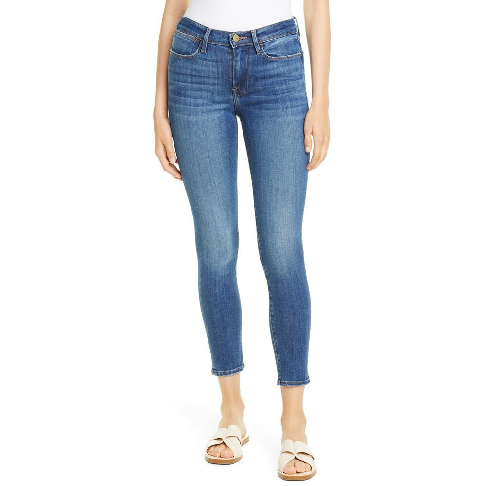FRAME Le High Skinny Ankle Jeans Medium Wash Womens Size 30 (Tag reads 33) *EUC
